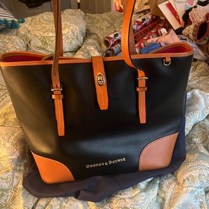 Dooney & Bourke Black And Brown Leather Tote Bag